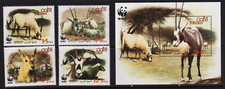 Jordan 2005 MiNr. 1858-62 (Bl 109)  Fauna Arabian oryx WWF 4v + s/sh MNH ** 20€