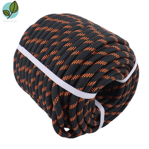 1/2"×150' 48 Strand Arborist Tree Rope Polyester Braided Rope Black&Orange - Picture 3 of 7