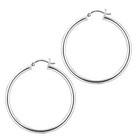 A. Extra Large Hoop Earring Sterling Silver 40mm Round 3mm Thick Shiny Finish
