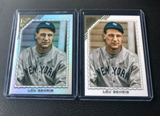2022 Topps Gallery Lou Gehrig Rainbow Foil Parallel & Base