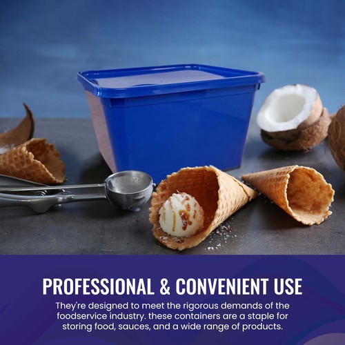 Colour Coded Ice Cream Tub Containers & Lids Food Storage For Kitchen 4L Size - Picture 30 of 33