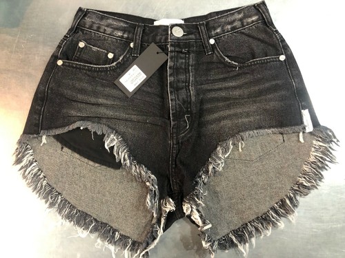 MID WAIST ROLLERS DENIM SHORTS 
