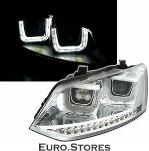 VW POLO 6R 6C HEADLAMP SET WITH LED BLINKER U-Tube Daytime ...