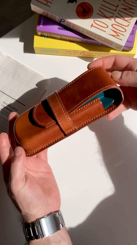Leder-Stiftetui für Drei Stifte Füllfederhalter Etui für Montblanc Ledermäppchen - Video 1 von 1