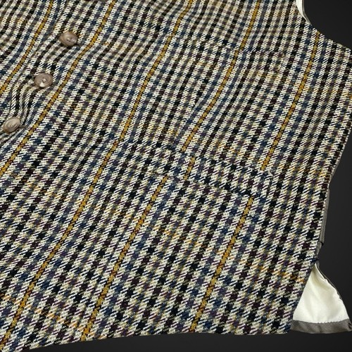 Vintage Waistcoat Men’s 42” Tweed Gun Club Check Lapel 4 Pocket Country Vest - Picture 3 of 6
