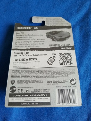 2013 Hot Wheels LAMBORGHINI AVENTADOR J Red 180/250 EXCELLENT CARD ALL stars - Picture 2 of 3
