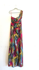 One shoulder evening gown high slit multi-color size S-M