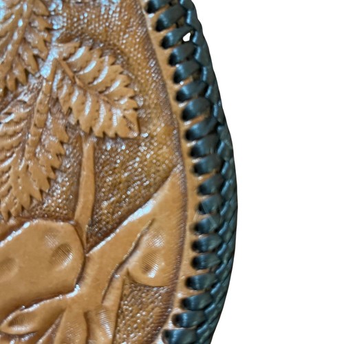 Vintage Tooled Leather Purse Roses Butterfly Accent Handbag Shoulder Bag - Picture 3 of 7