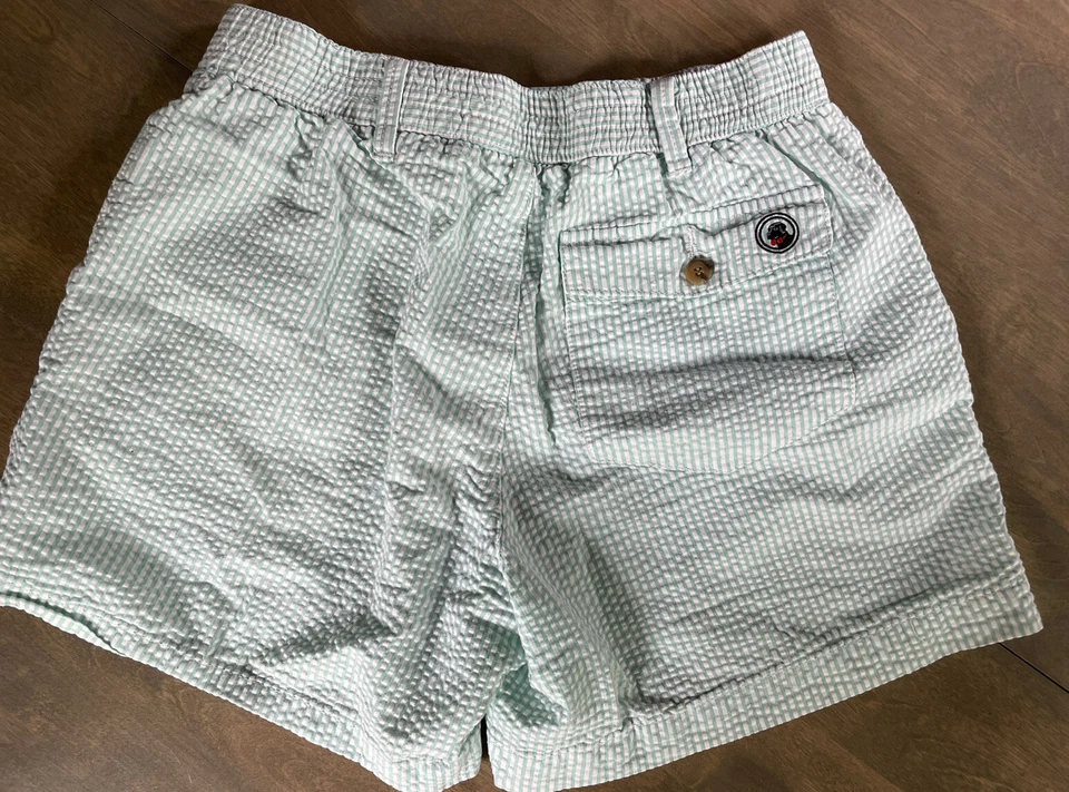 Hombre Sur Talla Propia Pantalones cortos pequeños verde menta Seersucker cintura elástica Foto 2 de 3