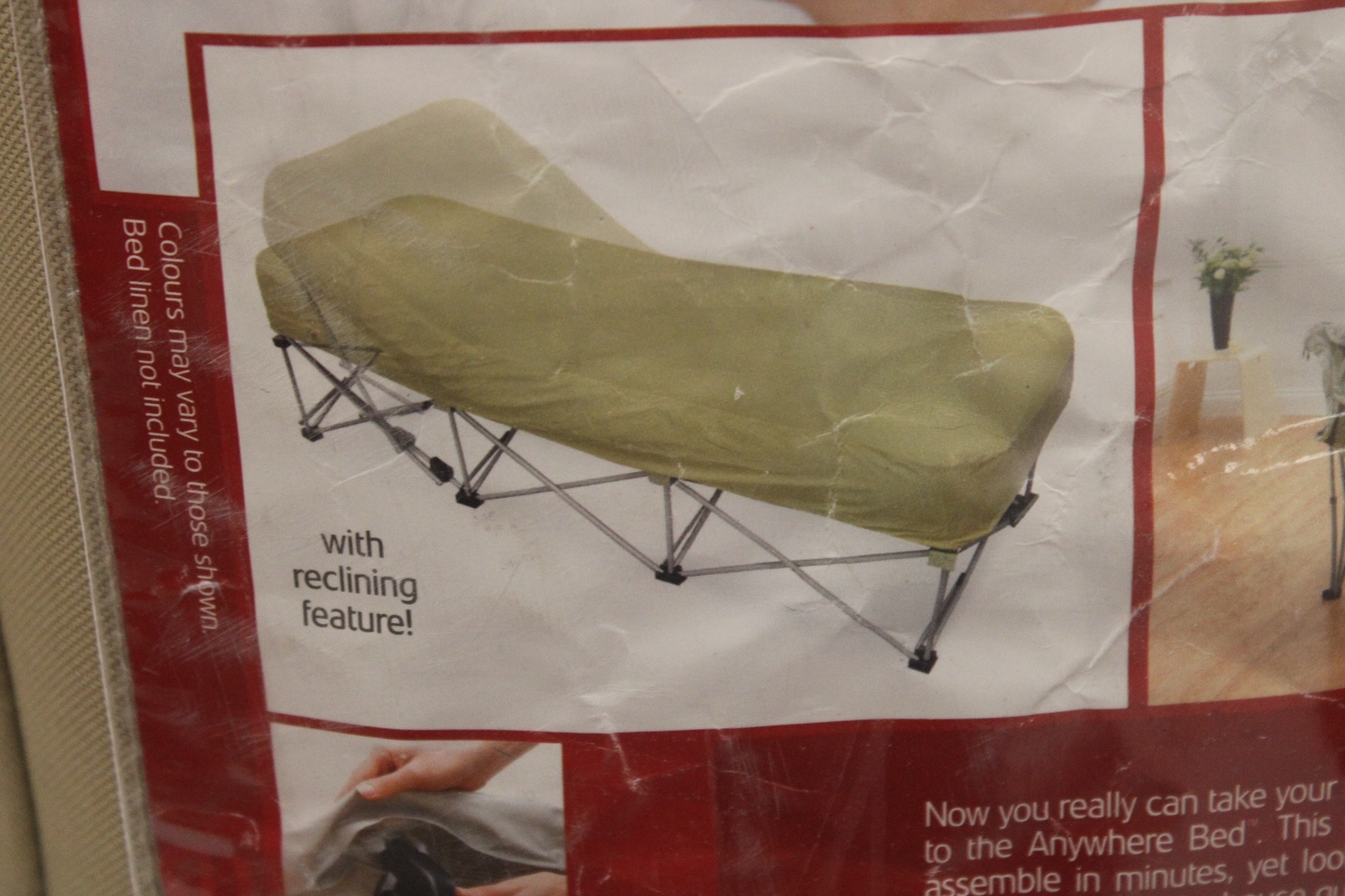 VENTURA "The Anywhere Bed" Single Size Folding Bed Beige with Electric