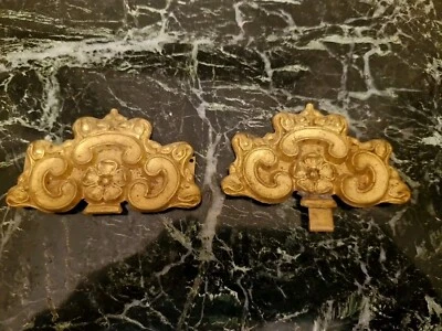 2 Éléments Décoratifs En Laiton, Ornementation Époque XIX Ème S NAPOLÉON III - Photo 1/4