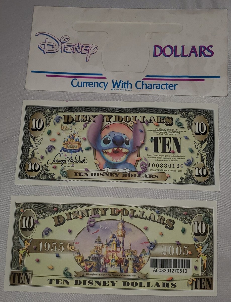 Disney Dollars $10 Stitch 50th Anniversary T Series 2005