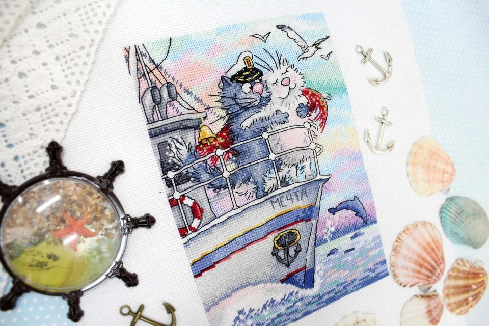 Kit de punto de cruz Sea of Love SNV-686 Crafting Chispa contada Foto 4 de 4