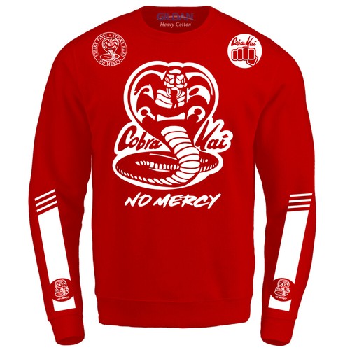 Cobra Kai No Mercy Adult Pullover Crewneck Sweatshirt Karate Kid Halloween - Picture 9 of 10