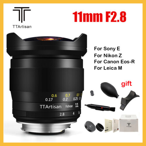 TTArtisan 11mm F2.8 Full Frame Fisheye Lens for Fuji Sony Nikon Canon Leica L/M - Picture 1 of 9