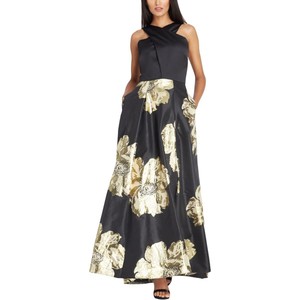 Tahari-ASL-Womens-Black-Metallic-Special-Occasion-Evening-Dress-Gown-2-BHFO-7499