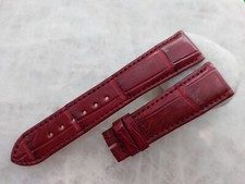 22mm/18mm Burgundy Alligator Crocodile Print Leather Watch Strap Band