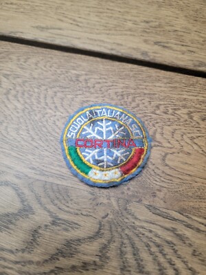 Scuola Italiana Sci Cortina Felt Sew On Embroidery Patch Vintage Ski School '70s
