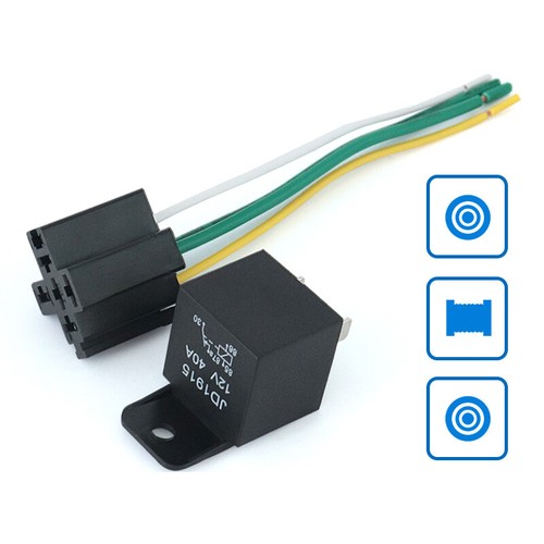 12V 12Volt 40A Auto Automotive Relay Socket 40 Relay & Wires 4pin/5Pin Backr _ou - Picture 6 of 8