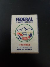 Australian Federal Matchbox Label Coats of Arms towns & cities forbes