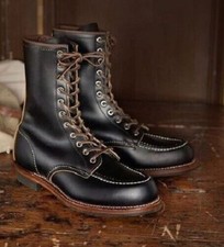 Handmade black military boots vintage & rubber sole climber boot for men