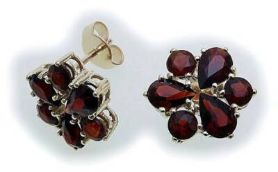 Boucles D'oreilles Femme Grenat En Or 333 Jaune (8 Carats) - Neuf Avec étiquettes, Allemagne