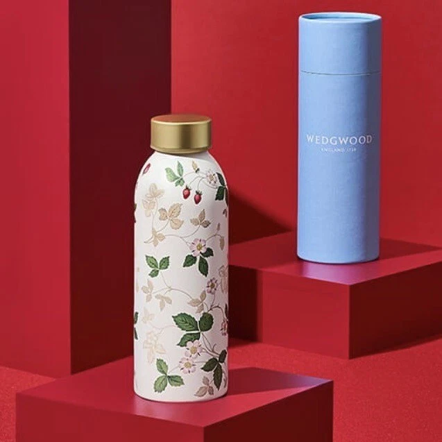 Vaso de acero inoxidable Wedgwood 473 ml 16 oz - Vaso premium de fresa silvestre Foto 3 de 4