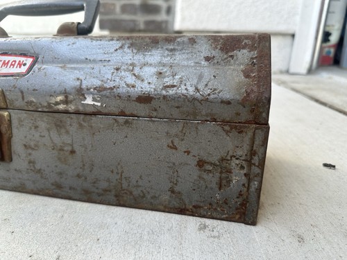 Vintage Craftsman 65161 Tombstone Hip Roof Metal Toolbox w/Tray Crown Logo - Picture 9 of 23
