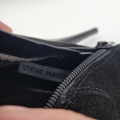Steve Madden Calgary hohe Damenstiefel Stiletto 5"-Absatz schwarzes Wildleder Größe 6 - Bild 12 von 16