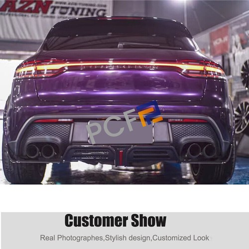 Fit For Porsche Macan GTS S 2022-24 Dry Carbon Rear Bumper Diffuser Lip W/Lights - Picture 11 of 11