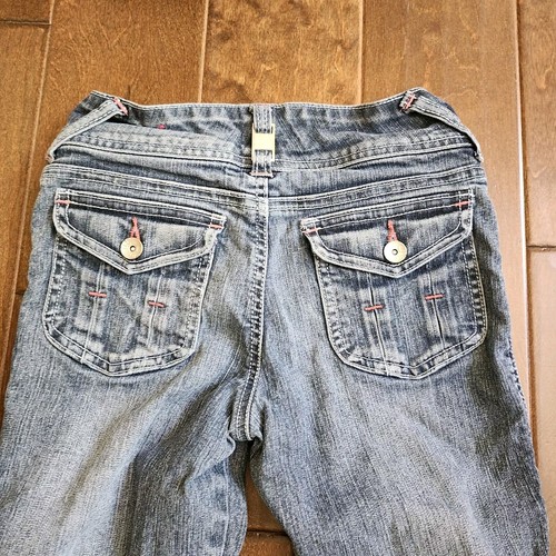 Glo Girl's Blue Denim Front Pockets Button Folded Jeans - Size 10 - Picture 14 of 15