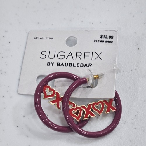 Orecchini Sugarfix by Baublebar donna adolescente 1,5"x1,5" cerchio rosa senza nichel XOXO - Foto 1 di 6
