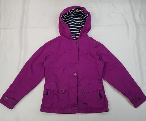 TRESPASS TP75 GIRLS AGE 7-8 YEARS PUREPLE WATERPROOF JACKET RAINCOAT WITH HOOD - Picture 14 of 24