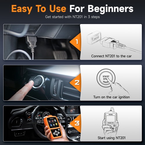 Foxwell Automotive OBD2 Escáner Lector de Código Comprobar Motor Herramienta de Diagnóstico NT201 - Imagen 7 de 22