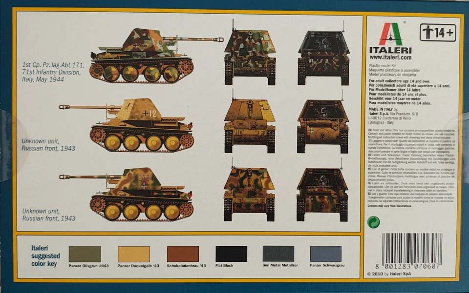 ✅ German SD.KFZ.PANZERJ.MARDER III AUSF.H PLASTIC MODELLO Kit 1/72 ITALERI 7060 - Immagine 3 di 4