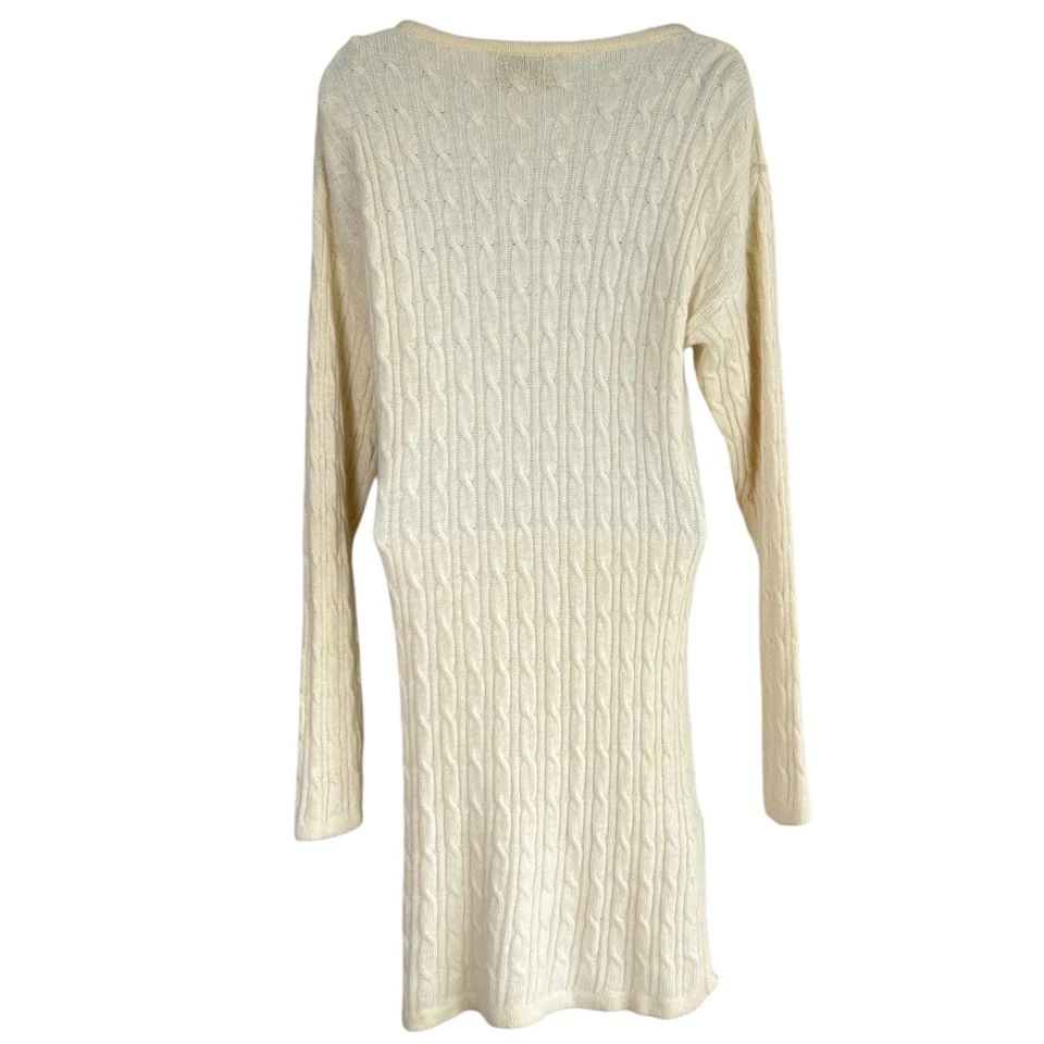 Vtg Y2K Express Tricot Lambswool Angora Cable Knit Sweater Dress Size S Preppy - Image 4 of 4