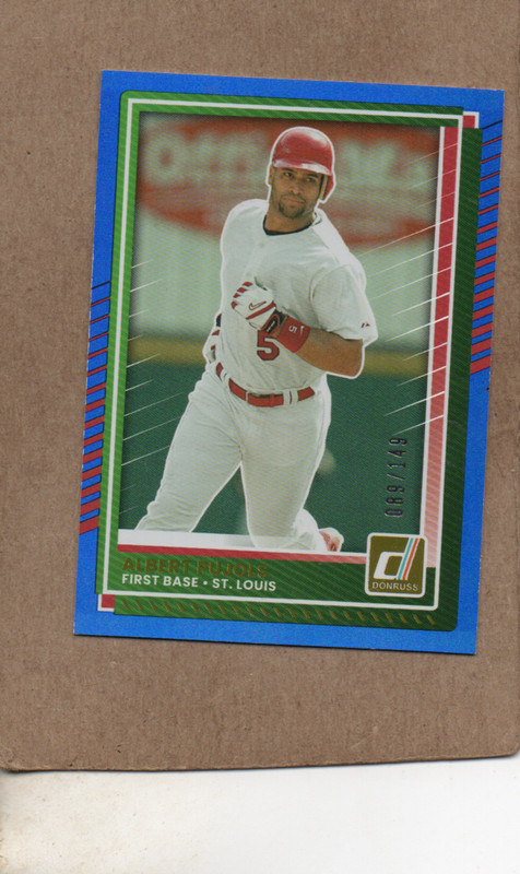 albert pujols st. louis cardinals 2025 donruss blue 6 089/149 card