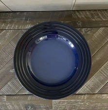 Le Creuset 10” Pasta Bowls • Stoneware • Indigo Blue • Set of 8