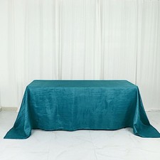 TEAL 90" x 132" Accordion Crinkle TAFFETA RECTANGLE TABLECLOTH Party Supplies