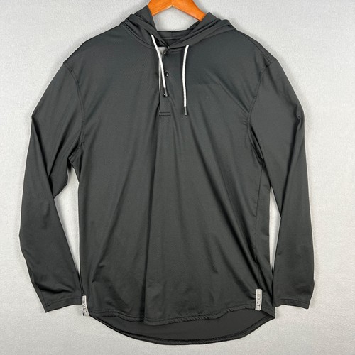Bylt 1/4 Snap Hooded Shirt Mens XL Black The Circuit Stretch Active Lightweight