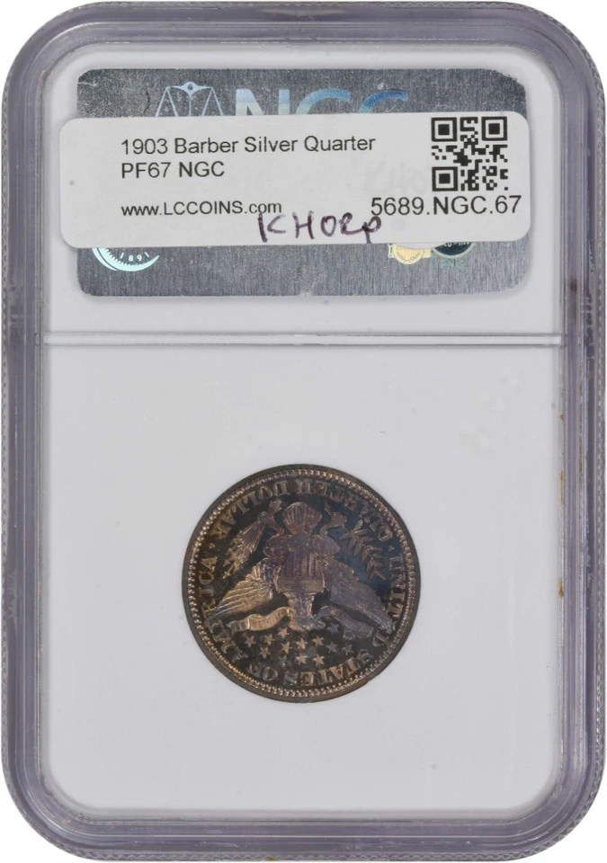 1903 Barber Silver Quarter PF67 NGC - Image 2 of 4
