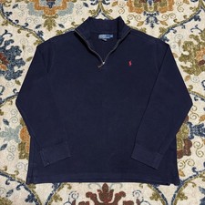 Polo Ralph Lauren Quarter Zip Pullover Sweater Mens XL Navy Pony Logo