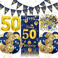 50 Geburtstag Deko MäNner Blau Gold, Luftballons 50 Geburtstag FüR MäNner Frauen