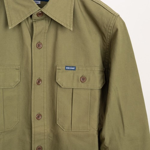 Iron Heart Military Shirt Size S Men Olive Green 9oz Cotton Canvas - Picture 2 of 4