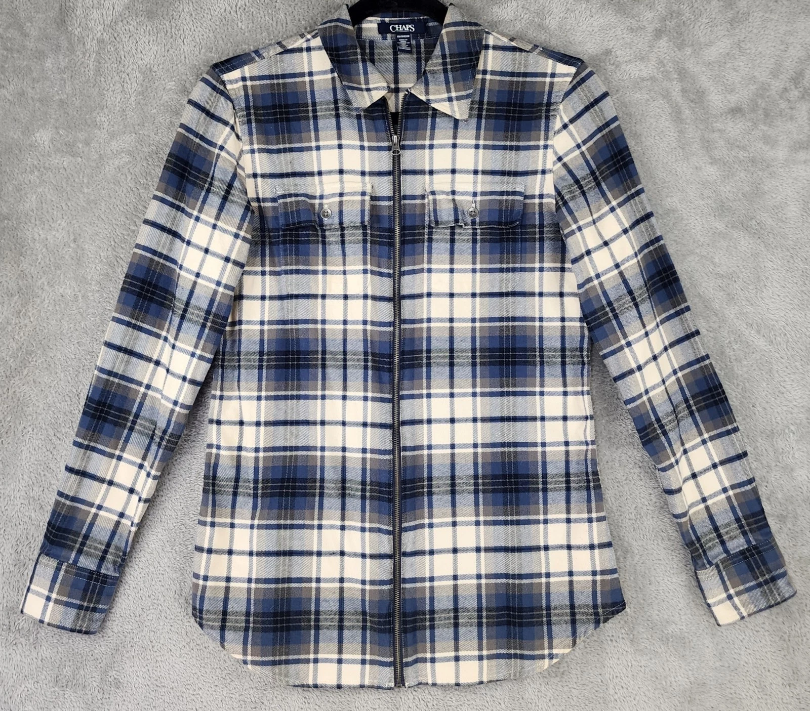 Chaps Shirt Womens XS Blue Plaid Flannel Full Zip Long Sleeve Casual Outdoor
Opens in a new window o