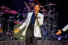 Ronnie DeVoe of New Edition performs at Joe Louis Arena during the- Old Photo 2