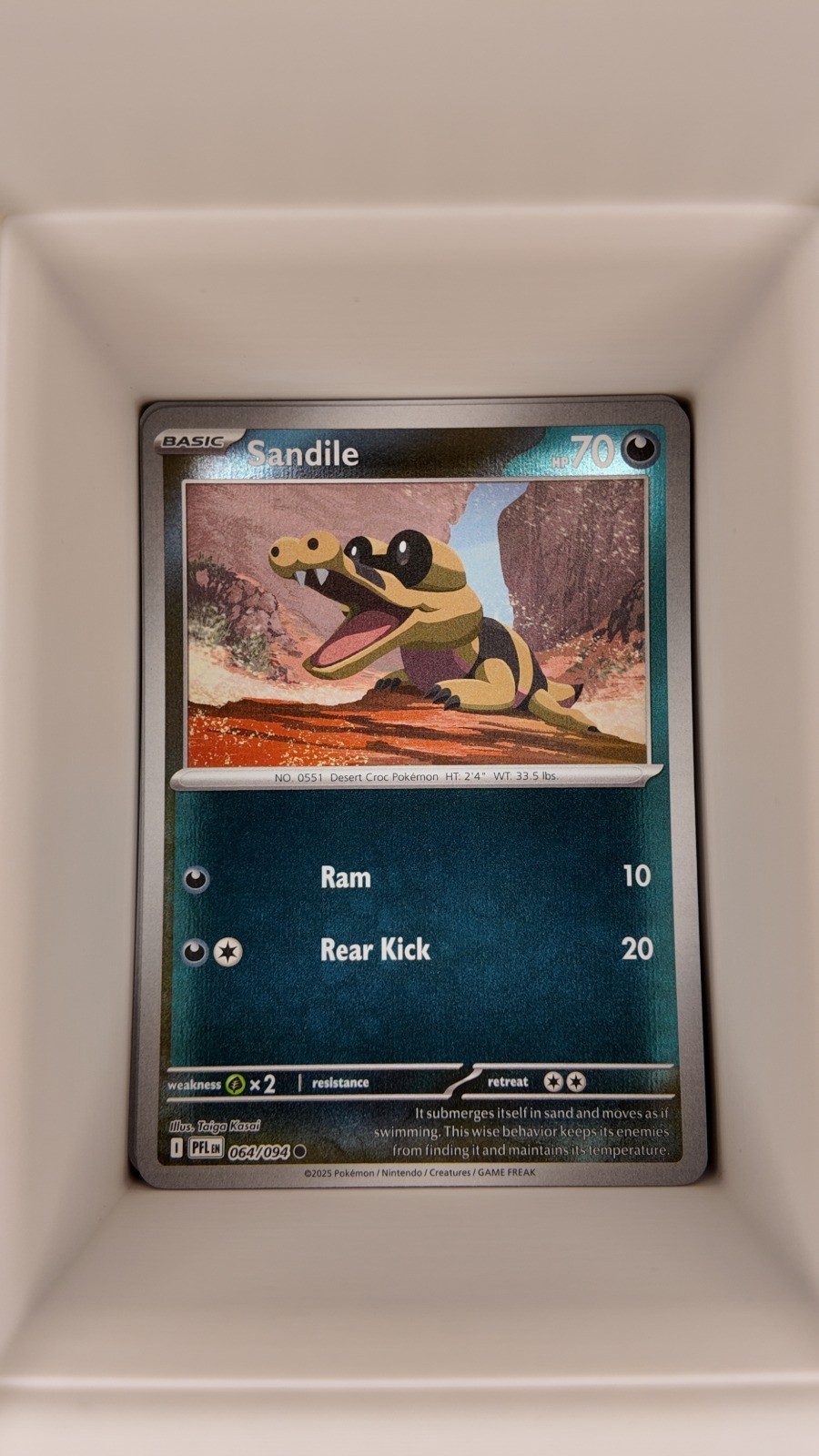 Sandile 064/094 Reverse Holo POKEMON ME02: Phantasmal Flames ENG LP