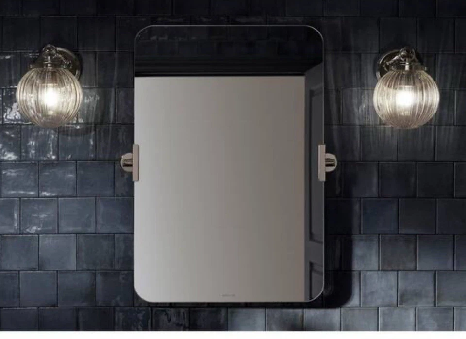 Espejo de baño de metal sin marco Kohler 34969-BN Castia 19,5"x29,5" - Cepillo Nicke Foto 2 de 4