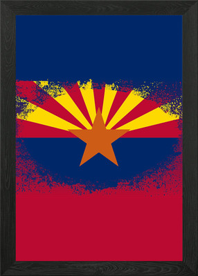 Arizona State Oval Grunge Gerahmtes Wandbild Poster Leinwanddruck Bild