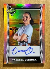 2024 Leaf Lone Star Softball Women Sport Texas SILVER AUTO /184 Vanessa Quiroga